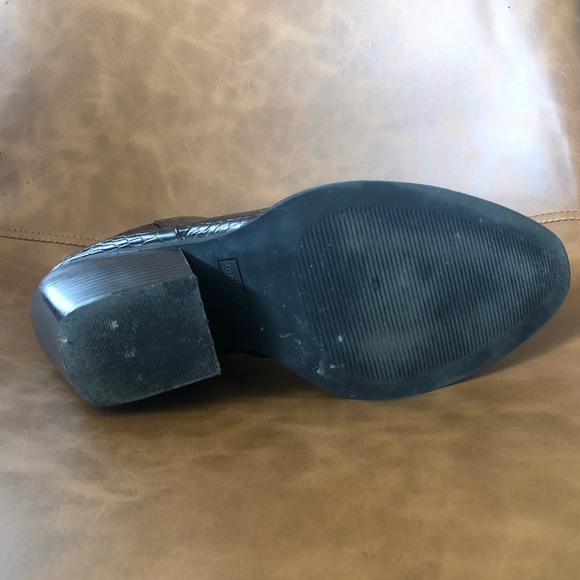 Madden Girl Black Snakeskin Ankle Booties - Picture 3 of 4